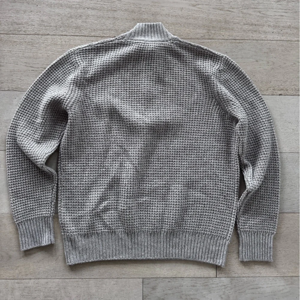 Faherty Brand Cashmere Wool Waffle 1/4 Button Sweater Size XL